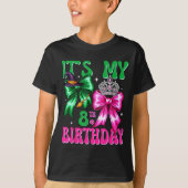 It's My 8th Birthday Witch Nk And Green Bow Croche Tシャツ (正面)