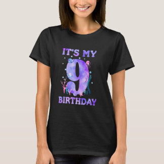 It's My 9th Birthday Girl Ocean 9 Years Old Sea Fi Tシャツ