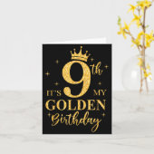 It's My 9th Golden Birthday Girl 9 Year Old Bday K カード (黄色い花)