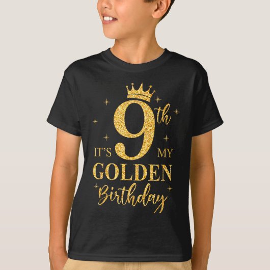 It's My 9th Golden Birthday Girl 9 Year Old Bday K Tシャツ (正面)