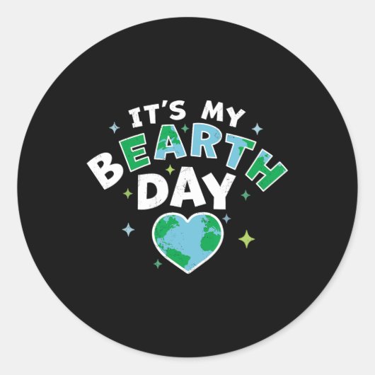 It's My Bearth Day - It's My Earth Day誕生日Ap ラウンドシール (正面)