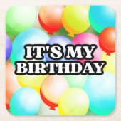 it's my Birthday スクエアペーパーコースター (正面)