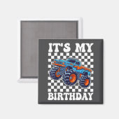 It's My Birthday Boy Monster Truck Bday Party Kids マグネット (正面/裏面)