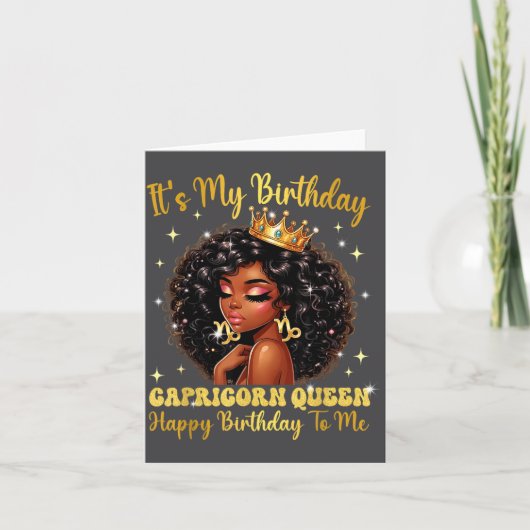 It's My Birthday Capricorn Queen Women Girl Zodiac カード (正面)