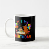 Its My Birthday Capybara Lovers Birthday Party Kid コーヒーマグカップ (左)