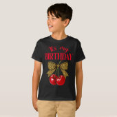 It's My Birthday Cute Cherry Leopard Coquette Bow  Tシャツ (正面フル)