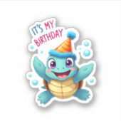 It's My Birthday Cute Sea Turtle Ocean Birthday Pa シール (正面)