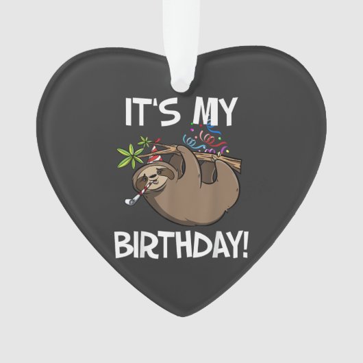 It's My Birthday Cute Sloth Party Outfit T-Shirt オーナメント (正面)