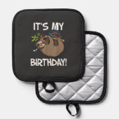 It's My Birthday Cute Sloth Party Outfit T-Shirt 鍋敷き (正面/裏面)