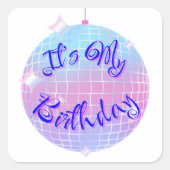 It's my birthday! Glass sphere design. スクエアシール (正面)