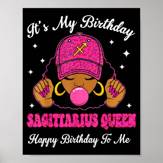 It's My Birthday Sagittarius Queen Happy Birthday ポスター (正面)