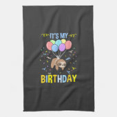 Its My Birthday Sloth T-Shirt キッチンタオル (縦)