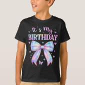 It's My Birthday Tie Dye Coquette Bow Butterfly Bi Tシャツ (正面)