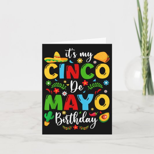 Its My Cinco De Mayo誕生日2024 おもしろい Cinco De カード (正面)