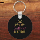 It's My Daughter's 10th Birthday Girls Party Famil キーホルダー (正面)