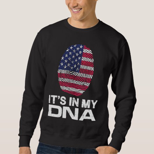 IT'S MY DNA IN Flag National Pride Fingerprint Nat スウェットシャツ (正面)