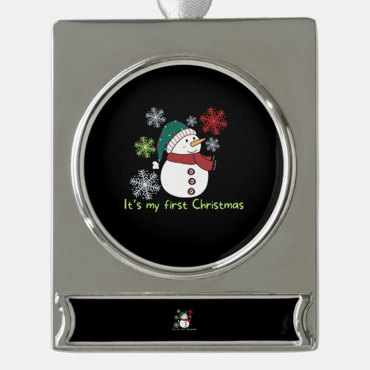 It's my first Christmas シルバープレートバナーオーナメント (正面)