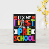 Its My First Day Of Preschool Back To School Pre-k カード (黄色い花)