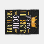 It's My Lil Sis's 50th Birthday Happy 50 Years Old フリースブランケット (正面(横))