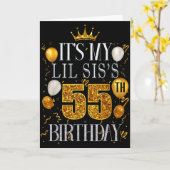 Its My Lil Siss 55th Birthday Happy Birthday 55 Ye カード (黄色い花)