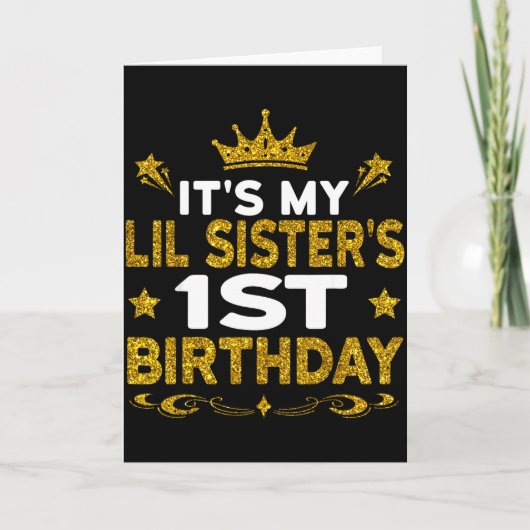 Its My Lil Sisters 1st Birthday Happy Birthday 1 Y カード (正面)