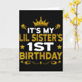 Its My Lil Sisters 1st Birthday Happy Birthday 1 Y カード (黄色い花)