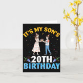 It's My Son's 20th Birthday Happy 20 Years Old Boy カード (黄色い花)