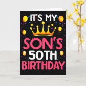 Its My Sons 50th Birthday Happy Birthday 50 Years  カード (黄色い花)
