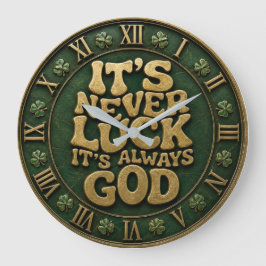 It's Never Luck It's Always God ラージ壁時計