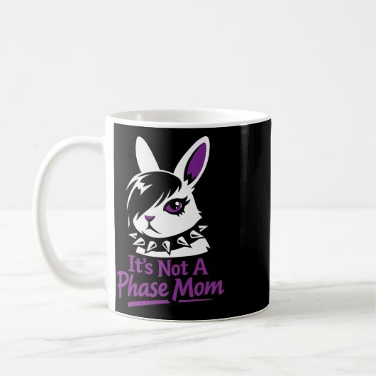 Its Not A Phase Mom Funny Emo Easter Rabbit  コーヒーマグカップ (左)