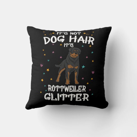 Its Not Dog Hair Its Rottweiler Glitter クッション (裏面)