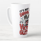 It's Not Drool It's Victory Glitter Funny Dog カフェラテマグ (左アングル)