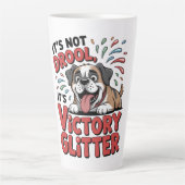 It's Not Drool It's Victory Glitter Funny Dog カフェラテマグ (正面)