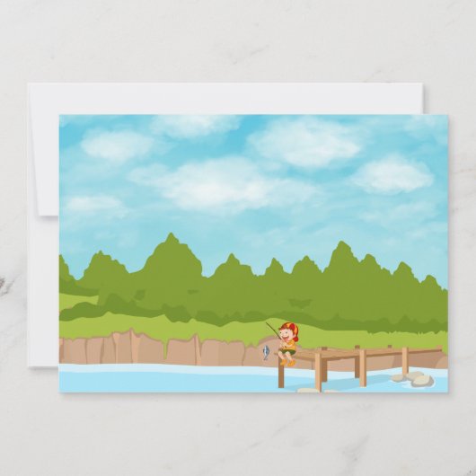 It's O FISH ALファースト魚釣り誕生日 招待状 (裏面)