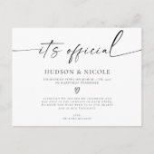It's Official Elopement Wedding Announcement ポストカード (正面)