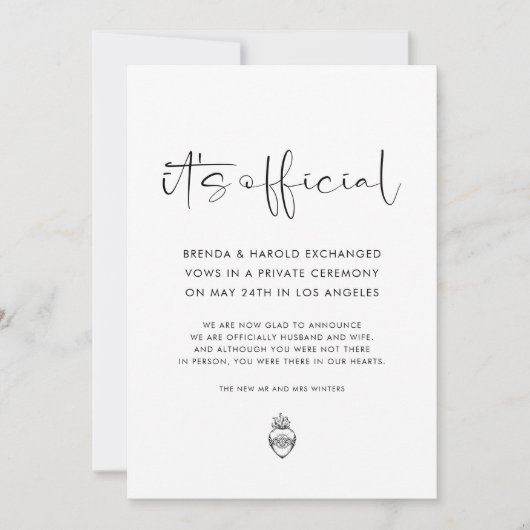 It's Official Wedding 案内状 (正面)