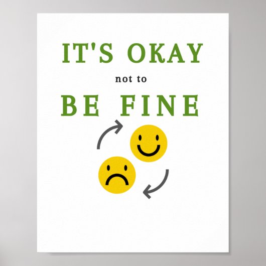 It's Ok Not Be – モチベーション素晴らし引用文Sticke ポスター (正面)