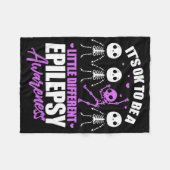 Its Ok To Be A Little Different Epilepsy Awareness フリースブランケット (正面(横))