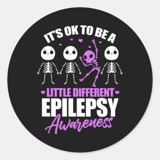 Its Ok To Be A Little Different Epilepsy Awareness ラウンドシール (正面)