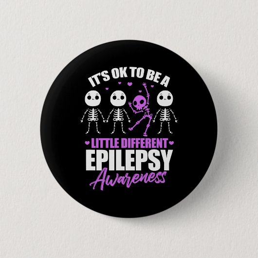 Its Ok To Be A Little Different Epilepsy Awareness 缶バッジ (正面)