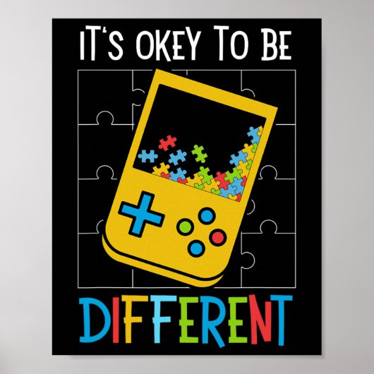 It's Ok To Be Different ゲーミングコントローラー 自閉症 ポスター (正面)