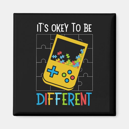 It's Ok To Be Different ゲームコントローラー 自閉症 マグネット (正面)