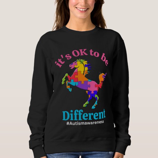 Its Ok To Be Different Autism Awareness Acceptance スウェットシャツ (正面)