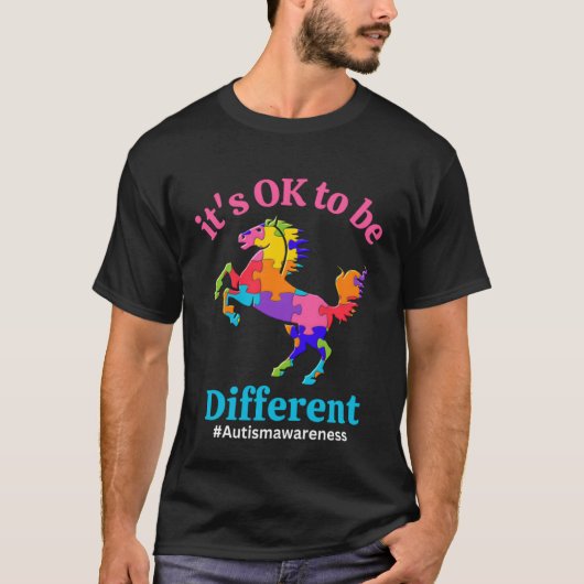 Its Ok To Be Different Autism Awareness Acceptance Tシャツ (正面)