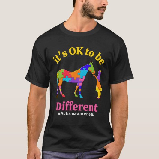 Its Ok To Be Different Autism Awareness Acceptance Tシャツ (正面)