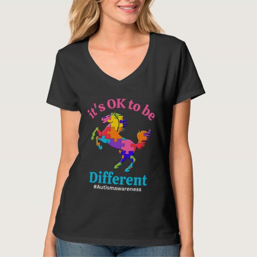 Its Ok To Be Different Autism Awareness Acceptance Tシャツ (正面)