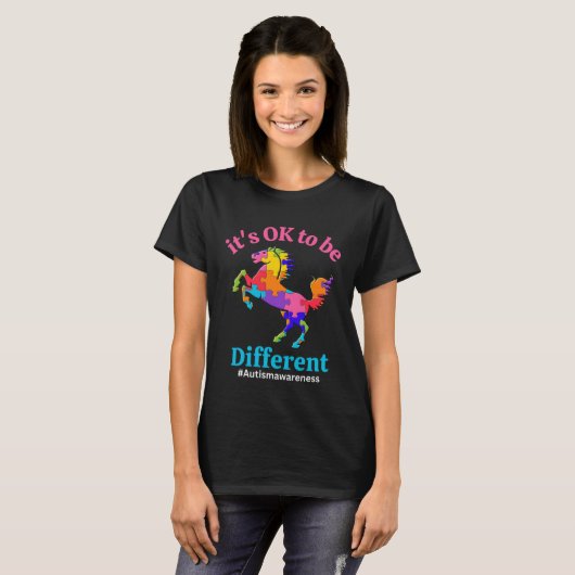 Its Ok To Be Different Autism Awareness Acceptance Tシャツ (正面フル)