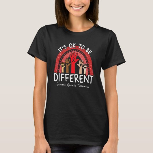 It's Ok To Be Different Fanconi Anemia Awareness R Tシャツ (正面)