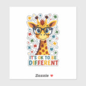 It's Ok To Be Different Giraffe Autism Awareness B シール (シート)