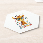 It's Ok To Be Different Giraffe Autism Awareness B ペーパーコースター (アングル)